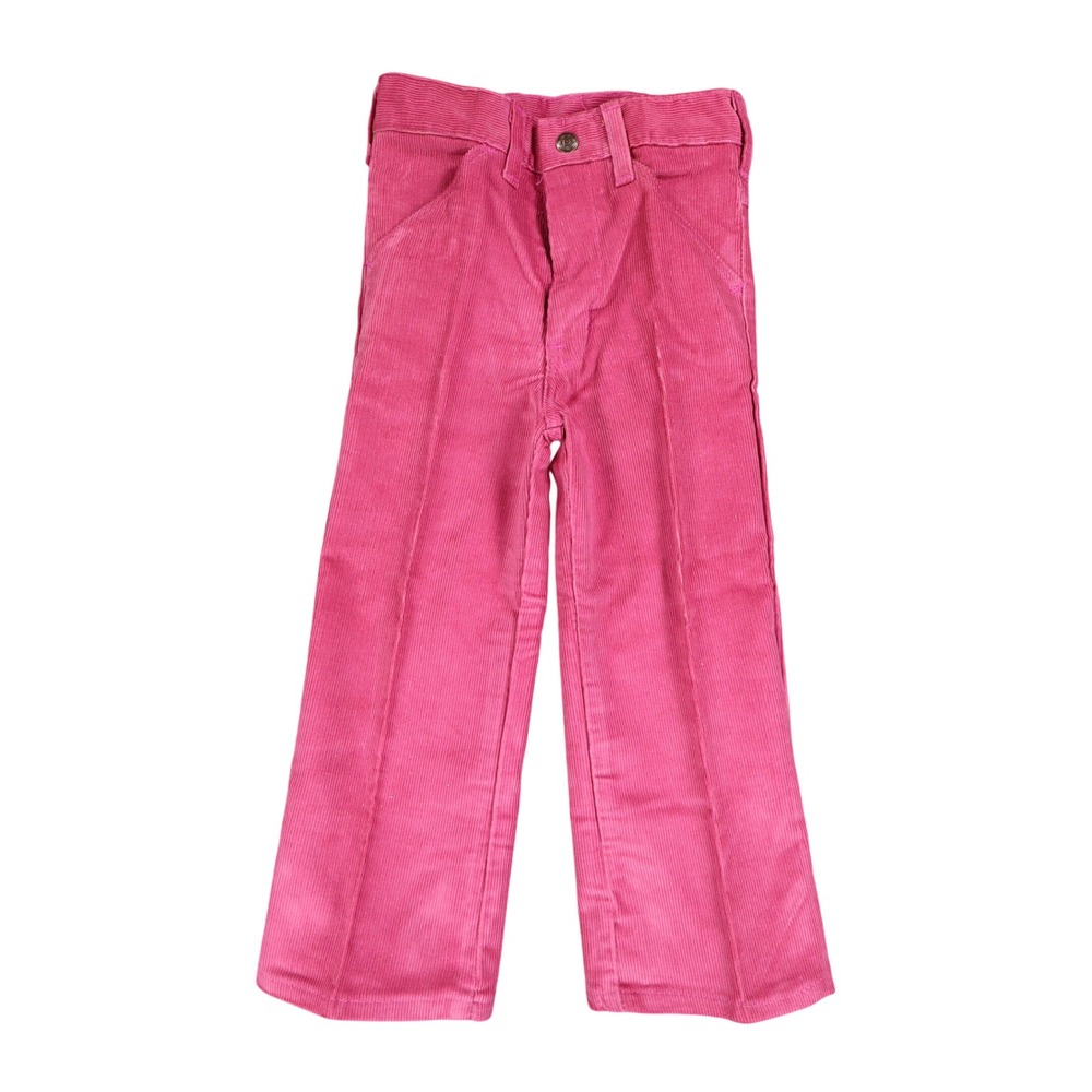 Toddly Winks Corduroy Pants Kids 4 Slim Pink Straight Leg USA Deadstock NWT